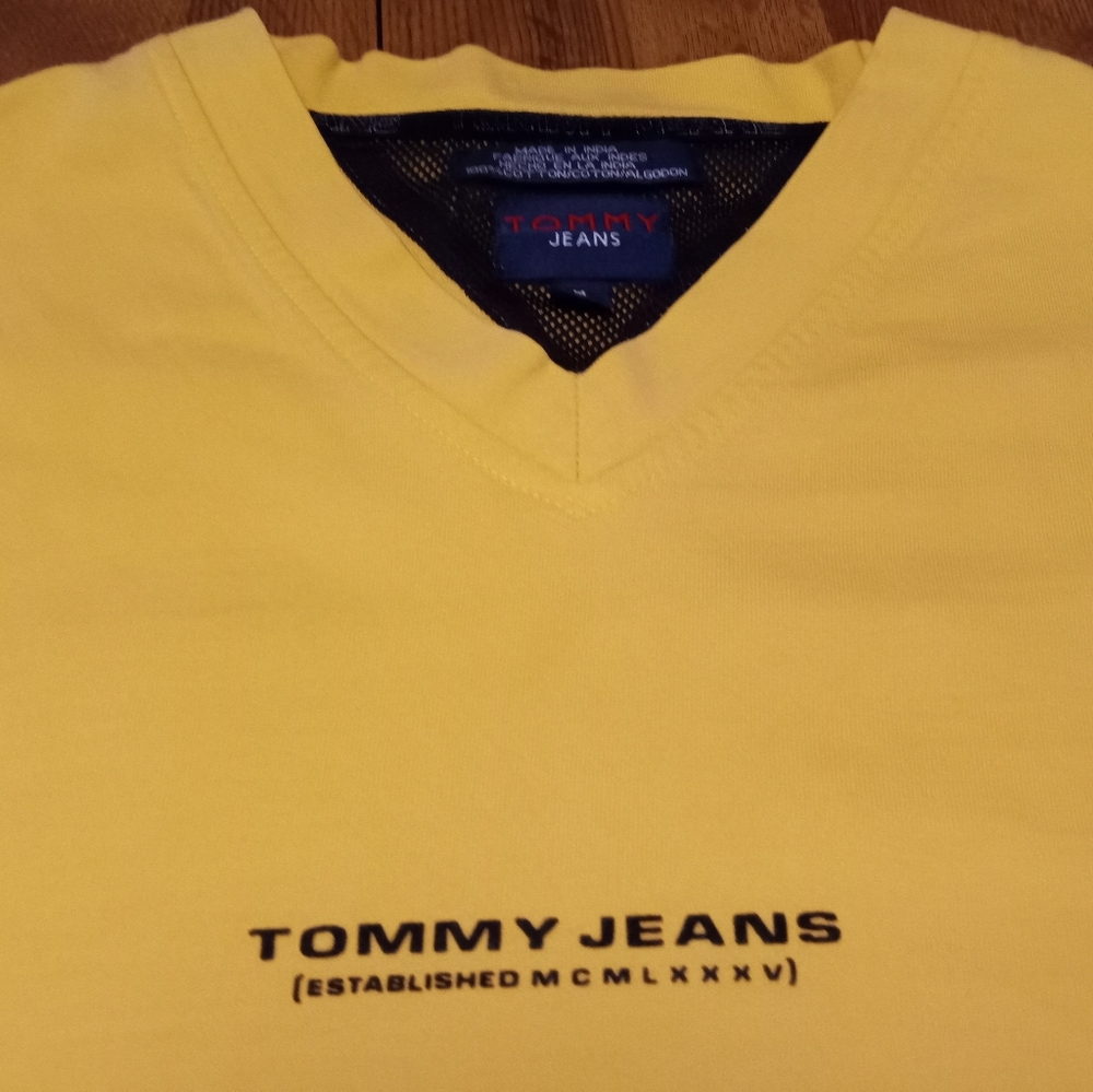LADIES MED TOMMY HILFIGER YELLOW PULLOVER TOP COTTON INDIA